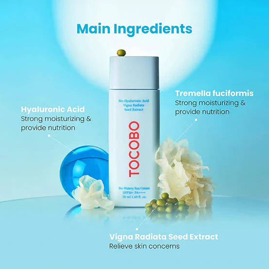 "Tocobo sunscreen, SPF 50 sunscreen, hydrating sunscreen, lightweight sunscreen, sun protection, UV protection"