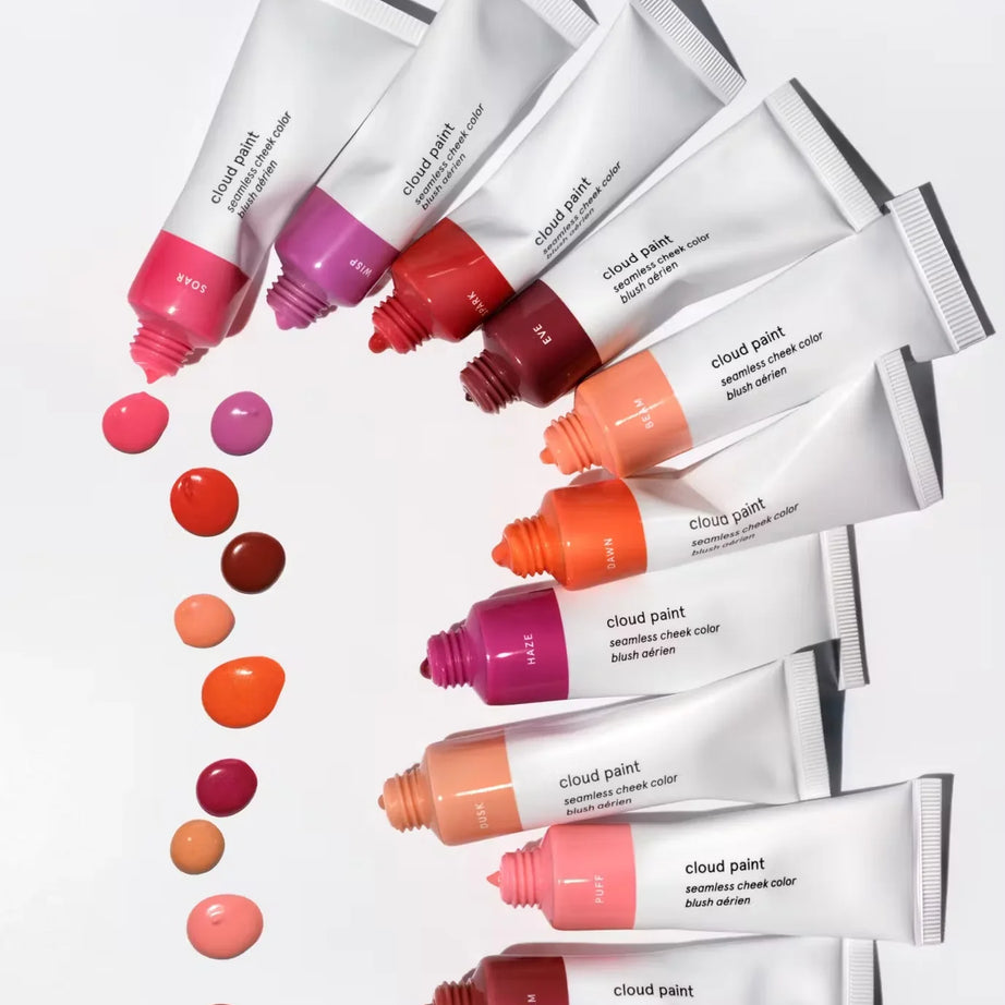 "Glossier Cloud Paint, seamless cheek color, natural blush, puff cheek tint, makeup, Korean beauty, soft blush, cheek tint"