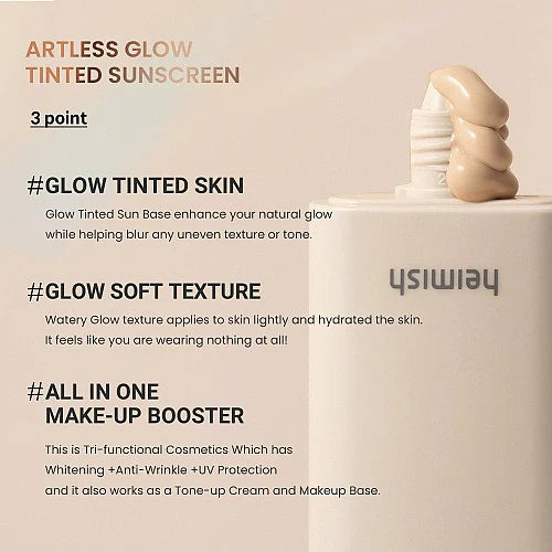 heimish Artless Glow Tinted Sunscreen Shine Beige SPF50+ PA+++ 40ml
