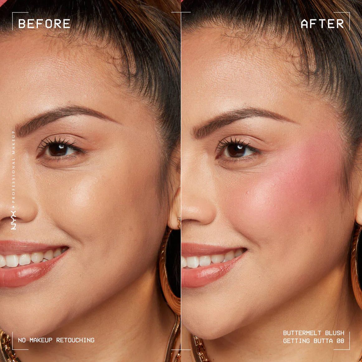 "NYX Buttermelt Blush, creamy blush, buildable blush, flawless blush, cheek color, makeup, soft blush"