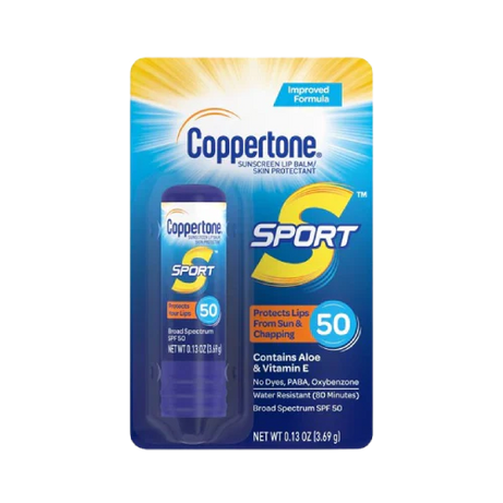 "Coppertone Sport, SPF 50 lip balm, sunscreen lip balm, skin protectant, UV protection, lip care, sun protection"