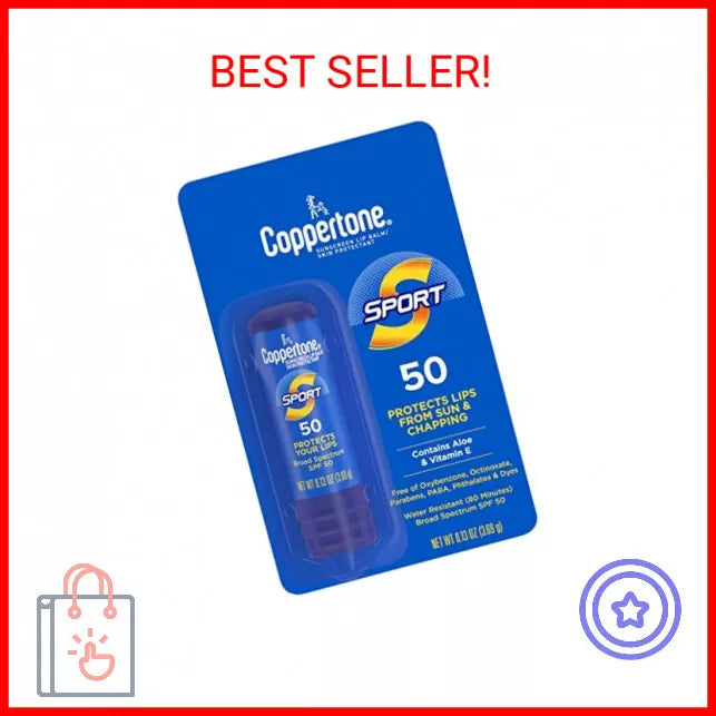 "Coppertone Sport, SPF 50 lip balm, sunscreen lip balm, skin protectant, UV protection, lip care, sun protection"