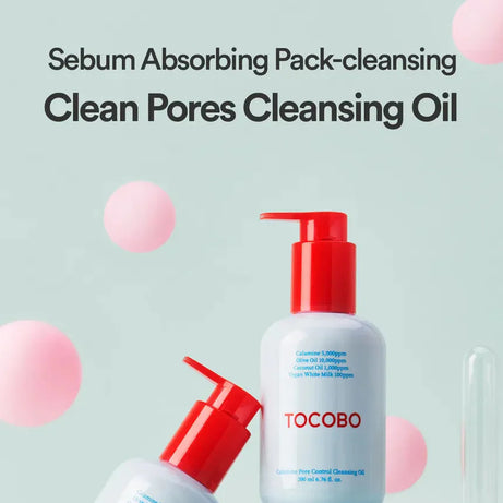 "Tocobo pore control, calamine cleanser, pore cleansing oil, deep pore cleanse, calming oil, soothing cleanser"
