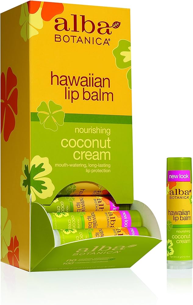 Hawaiian Lip Balm, Nourishing Coconut Cream for smooth and soft lips