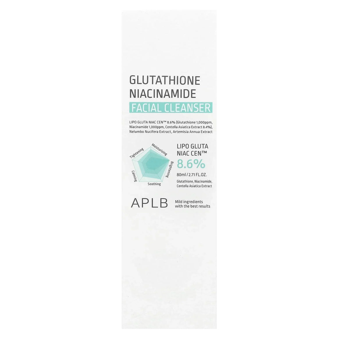 "APLB Cleanser, Glutathione Cleanser, Niacinamide Cleanser, brightening facial cleanser, Korean cleanser"