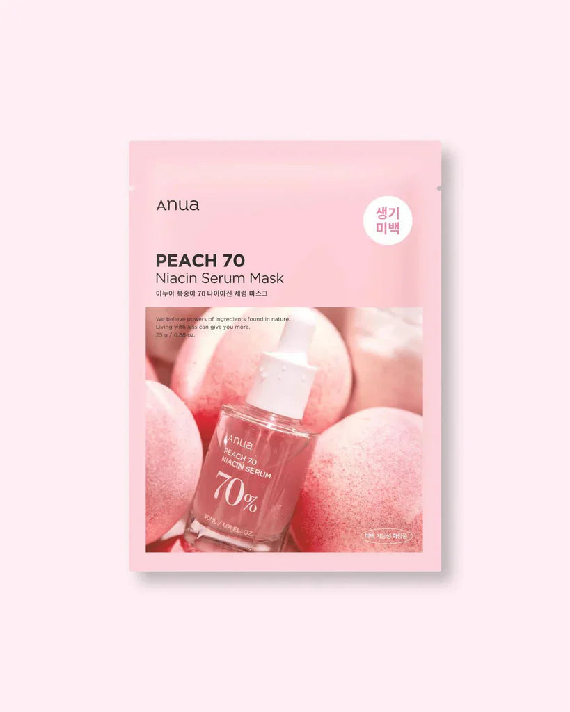 "Anua Peach, Niacinamide Mask, Brightening Mask, Korean skincare, serum mask, skin brightening, hydrating"