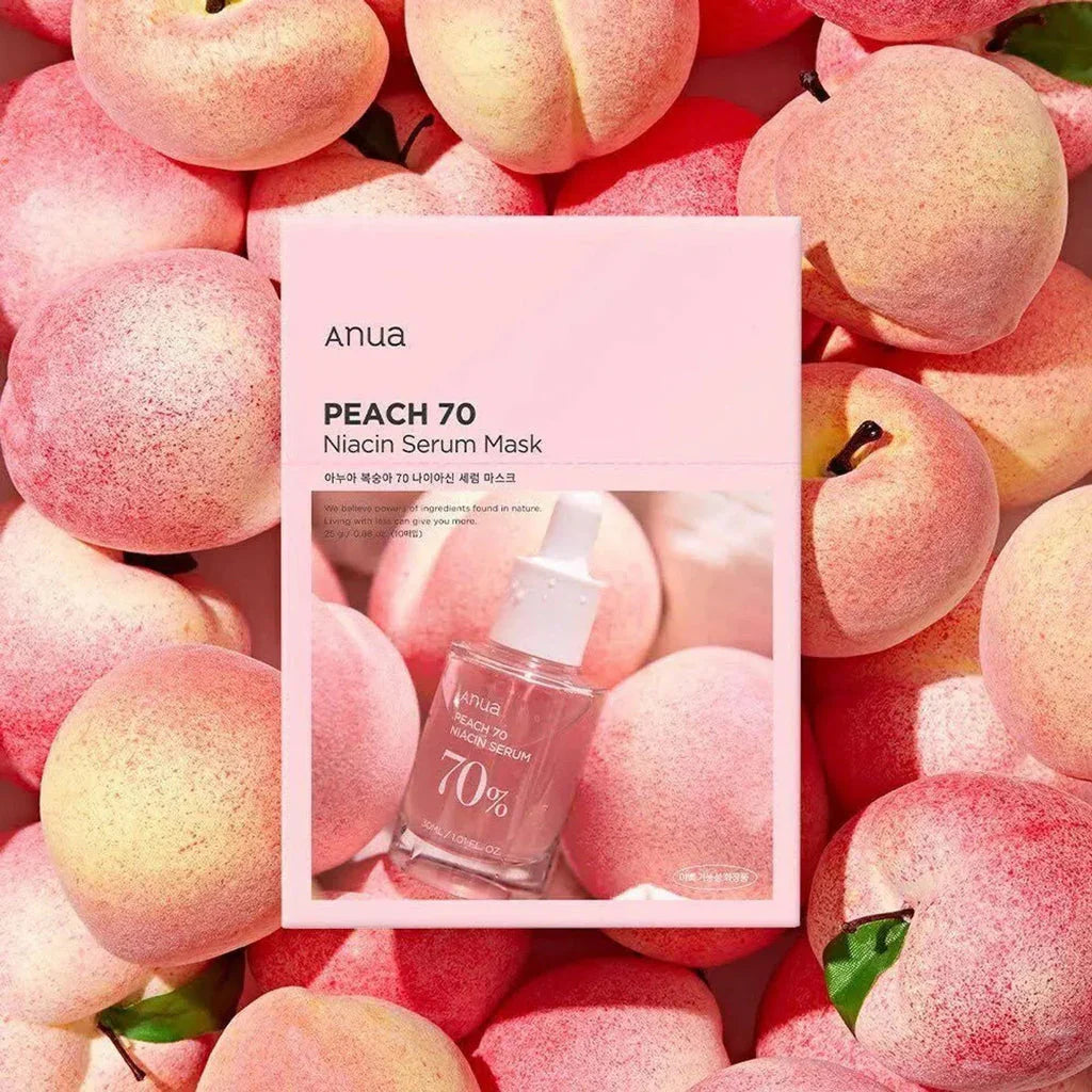 "Anua Peach, Niacinamide Mask, Brightening Mask, Korean skincare, serum mask, skin brightening, hydrating"