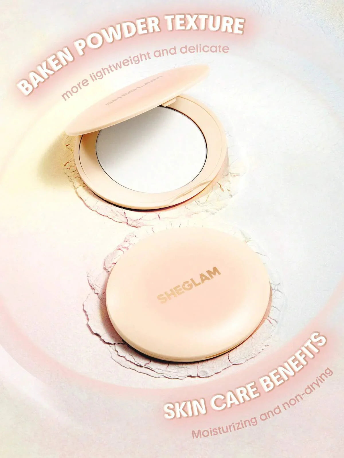 "Sheglam setting powder, makeup setting, long-lasting makeup, silky finish, magic veil powder"