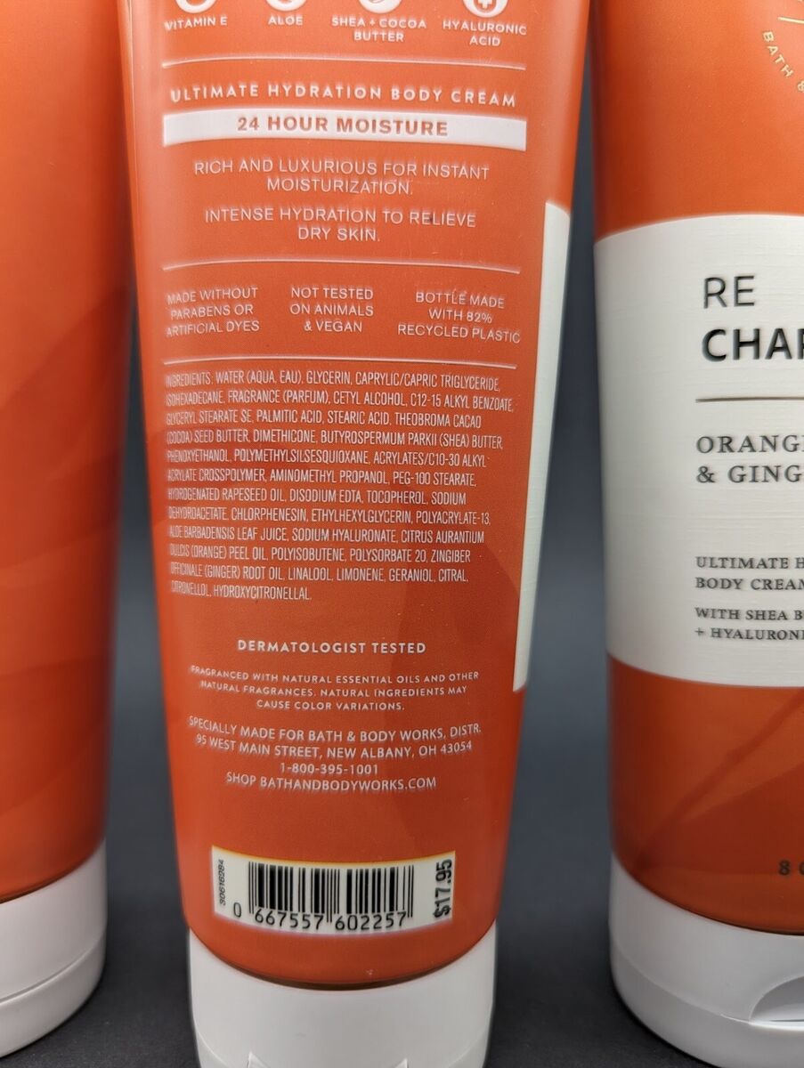 Bath & Body Works Orange & Ginger Body Cream (226g) for soft, fresh skin