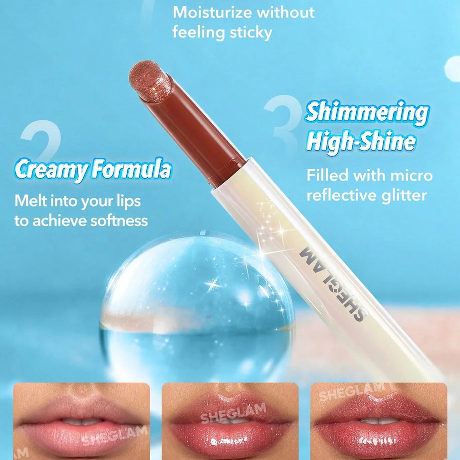 "Sheglam lip plumper, shimmer lip gloss, plumping gloss, shiny lip gloss, lip care, perfect pout"