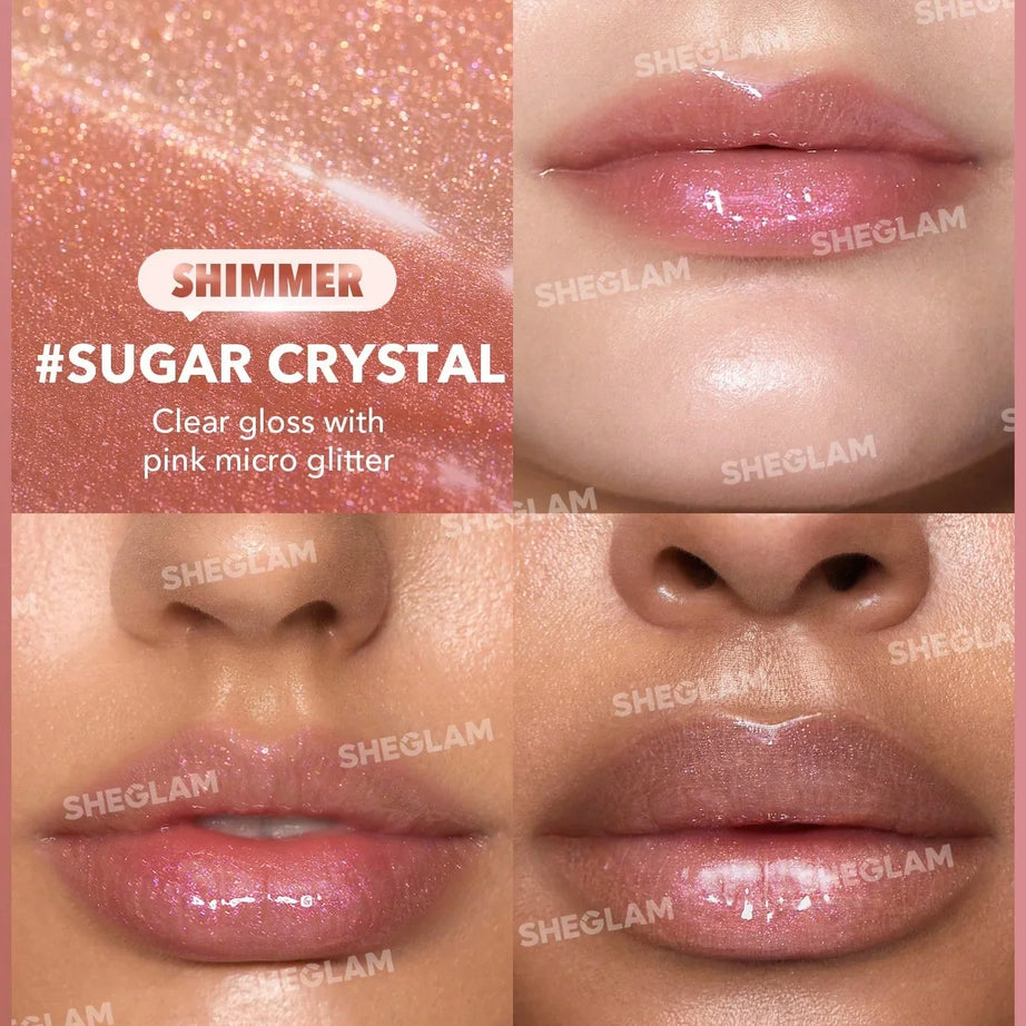 "Sheglam lip plumper, shimmer lip gloss, plumping gloss, shiny lip gloss, lip care, perfect pout"