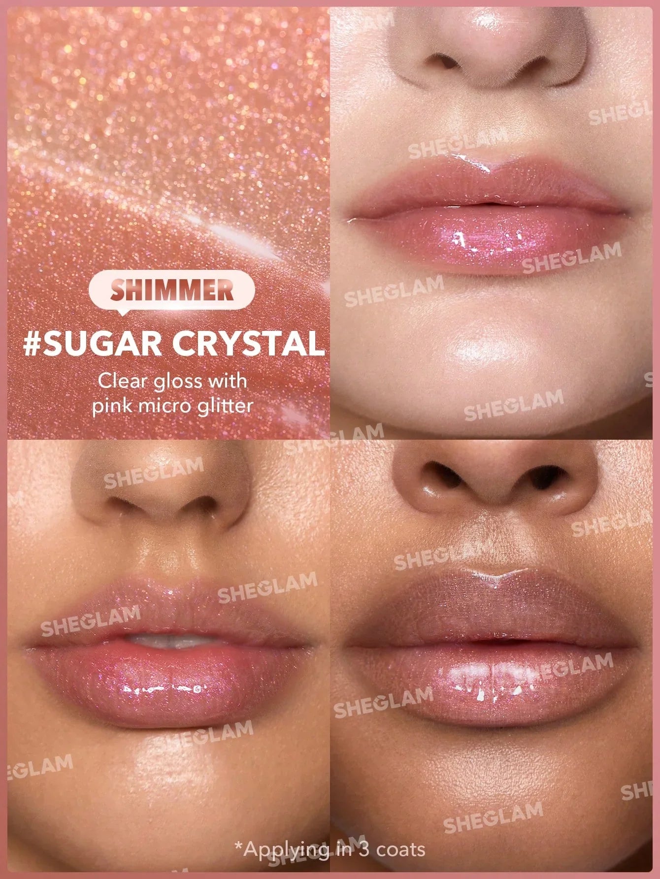 "Sheglam lip plumper, shimmer lip gloss, plumping gloss, shiny lip gloss, lip care, perfect pout"