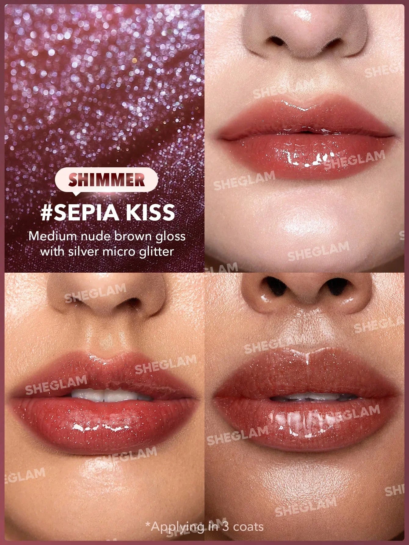 "Sheglam lip plumper, shimmer lip gloss, plumping gloss, shiny lip gloss, lip care, perfect pout"