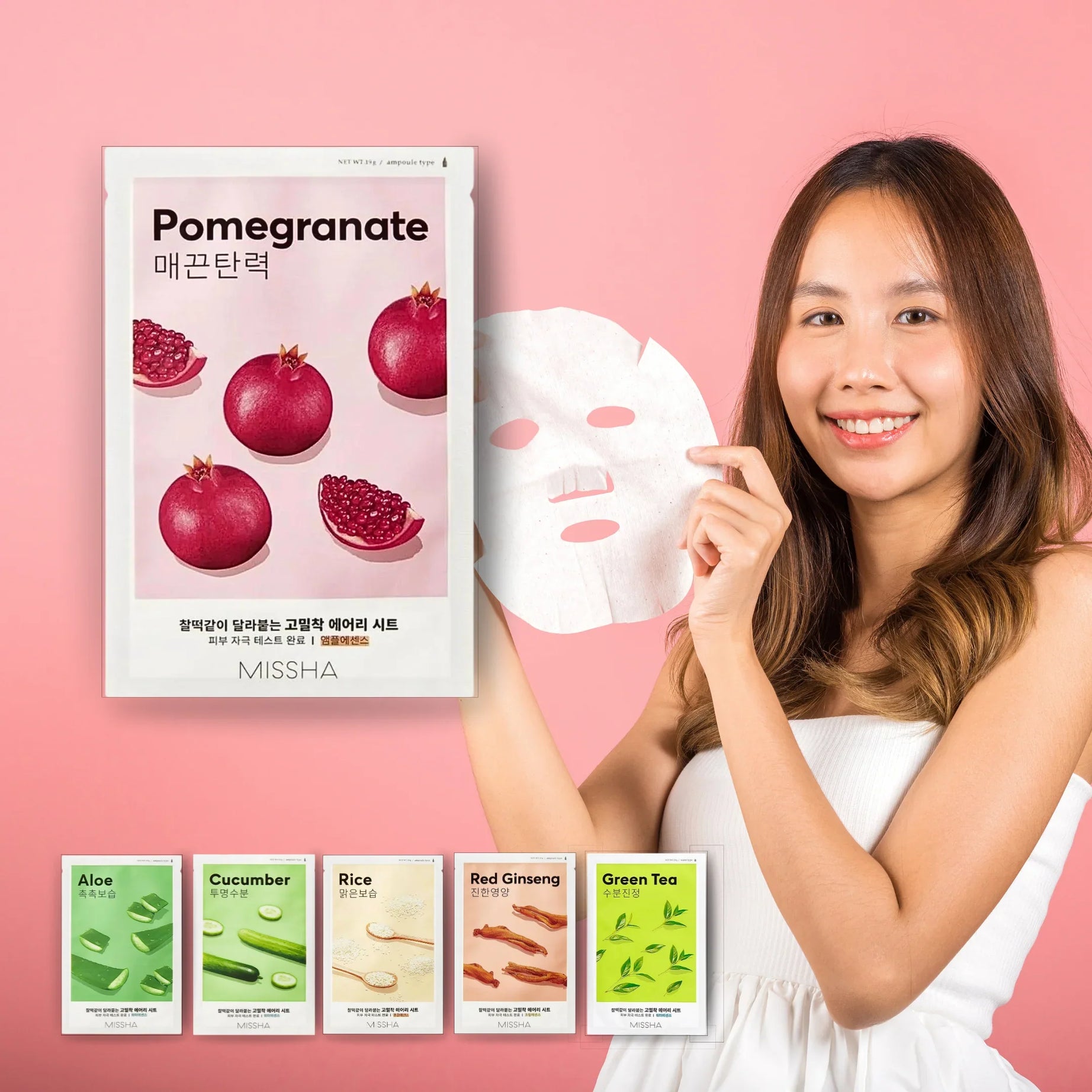Missha Airy Fit Sheet Mask Pomegranate for Glowing Skin