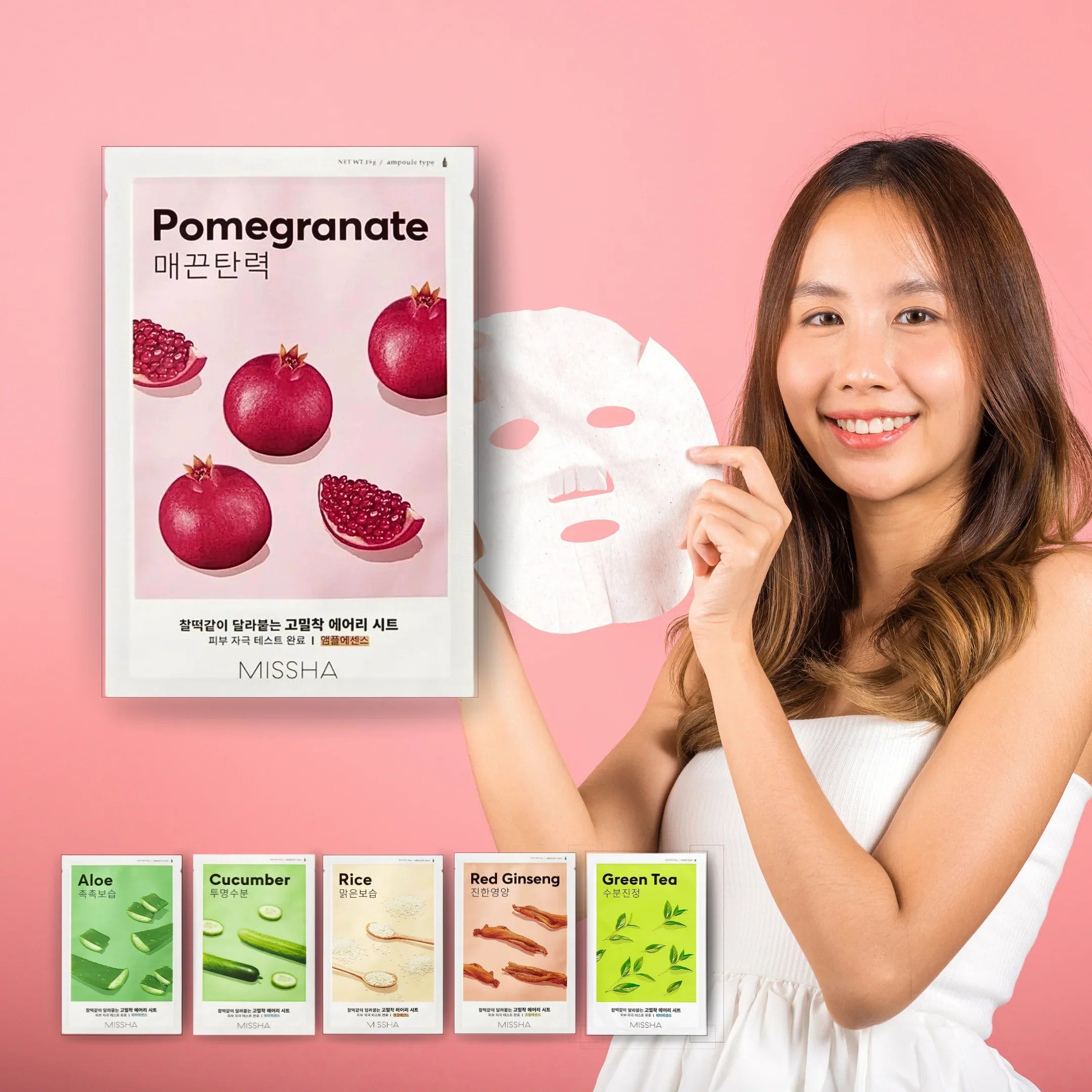 Missha Airy Fit Sheet Mask Pomegranate for Glowing Skin