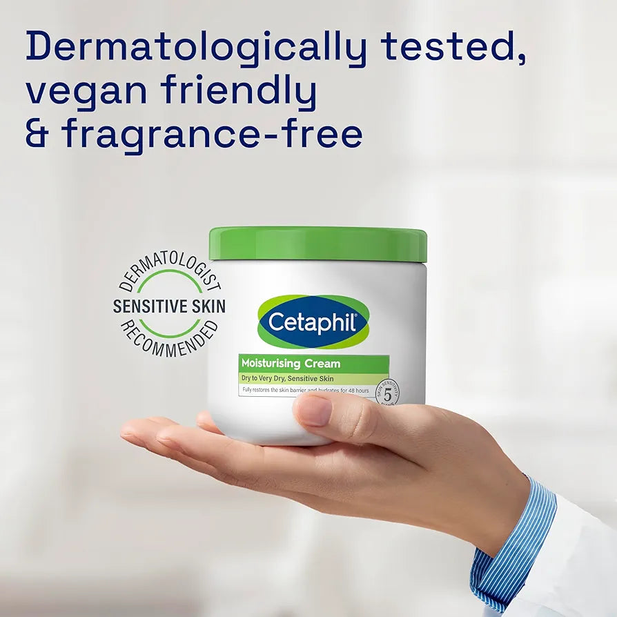 "Cetaphil Moisturizing Cream, dry sensitive skin, face and body moisturizer, hydrating cream, skincare, gentle cream"