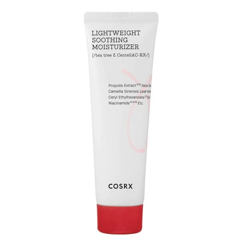"COSRX, soothing moisturizer, acne moisturizer, sensitive skin, lightweight moisturizer, Korean skincare, acne care"