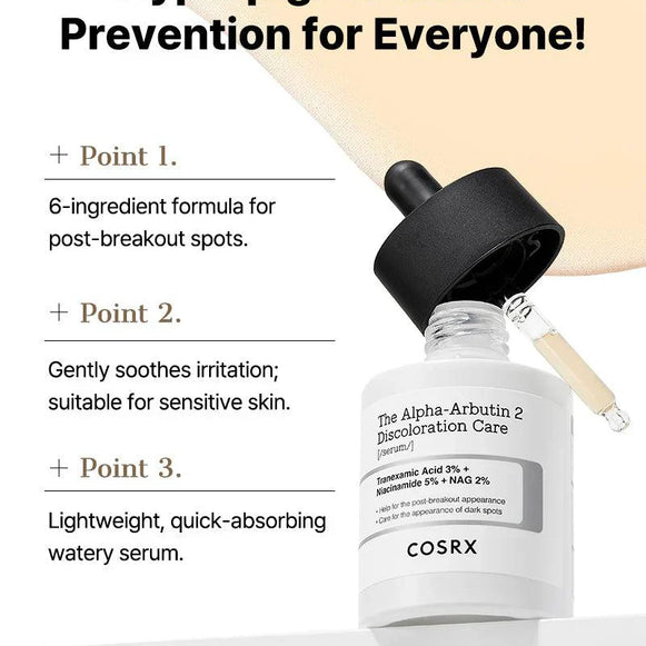 The Alpha-Arbutin 2% Discoloration Care Serum for brighter skin