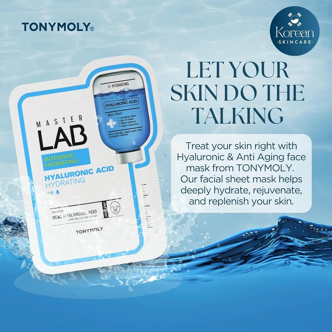 TONYMOLY Master Lab Hydrating Hyaluronic Acid Sheet Mask for dry skin