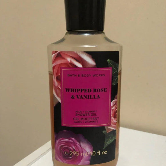 BBW Whipped Rose & Vanilla Shower Gel 295ml for smooth skin
