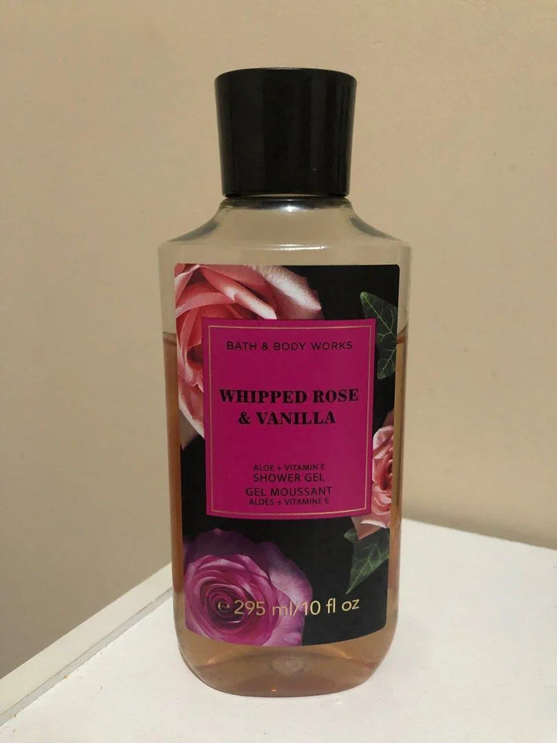 BBW Whipped Rose & Vanilla Shower Gel 295ml for smooth skin