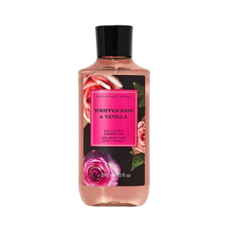 BBW Whipped Rose & Vanilla Shower Gel 295ml for smooth skin