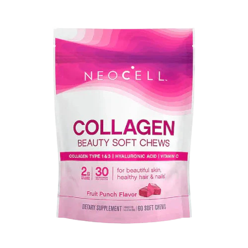 Neocell Beauty Collagen Soft Chews – 60 Chews in Fruit Punch Flavor for Skin Health