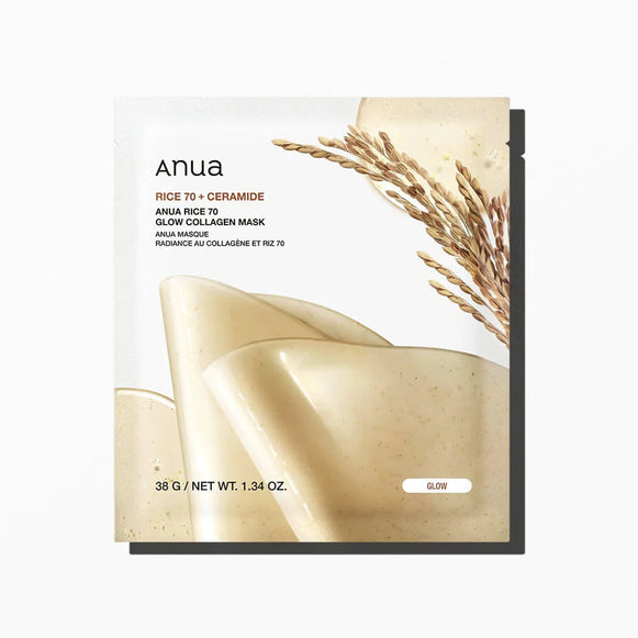 "Anua Rice, Ceramide Mask, Collagen Mask, Korean skincare, glowing skin, nourishing mask, skin hydration"