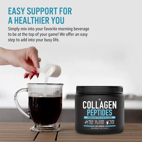 SPORTS RESEARCH Collagen Peptides Hydrolyzed Type I & III Collagen (Unflavored)