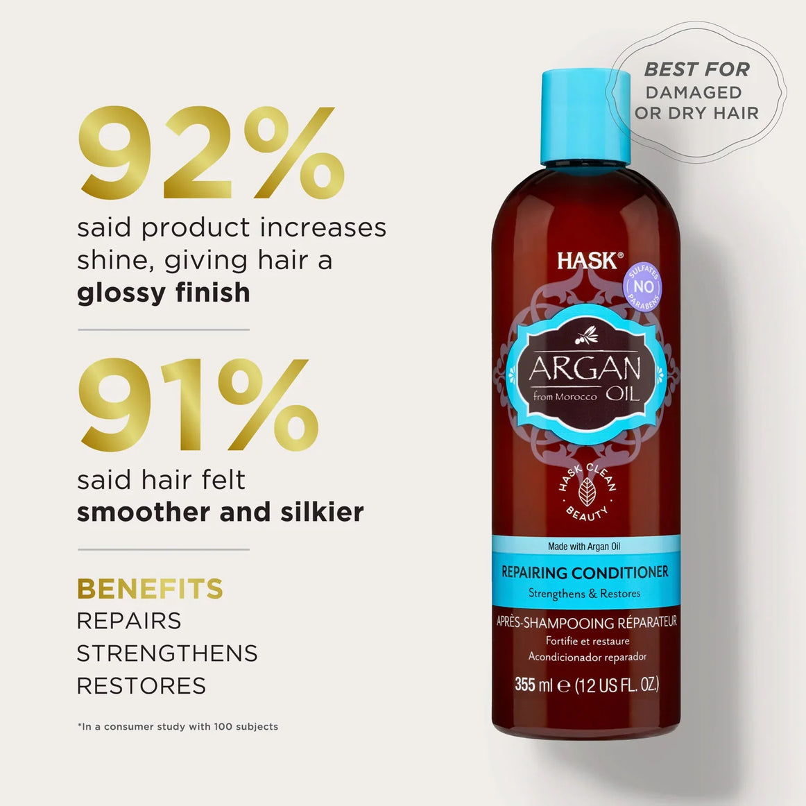 Hask Argan Oil Repairing Conditioner for shiny, nourished hair