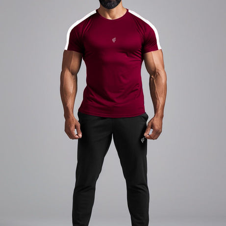Embrace Comfort and Style with Burgundy Summer Halcyon S/S Tracksuit - Premium Menswear