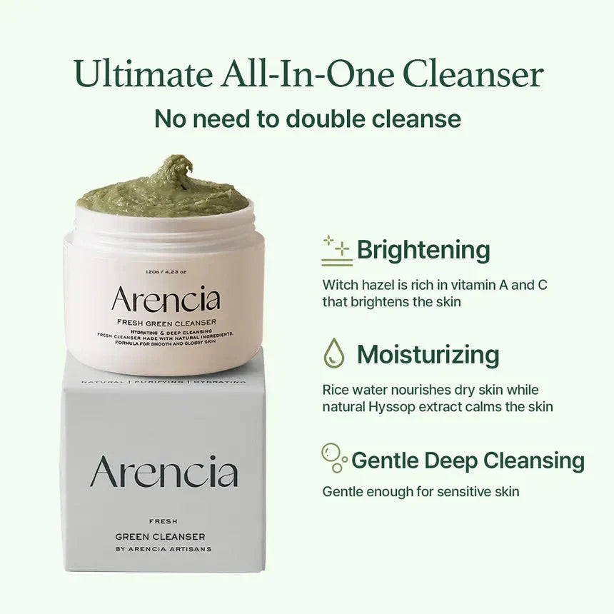 Arencia Fresh Green Cleanser 120g for deep cleansing and fresh skin