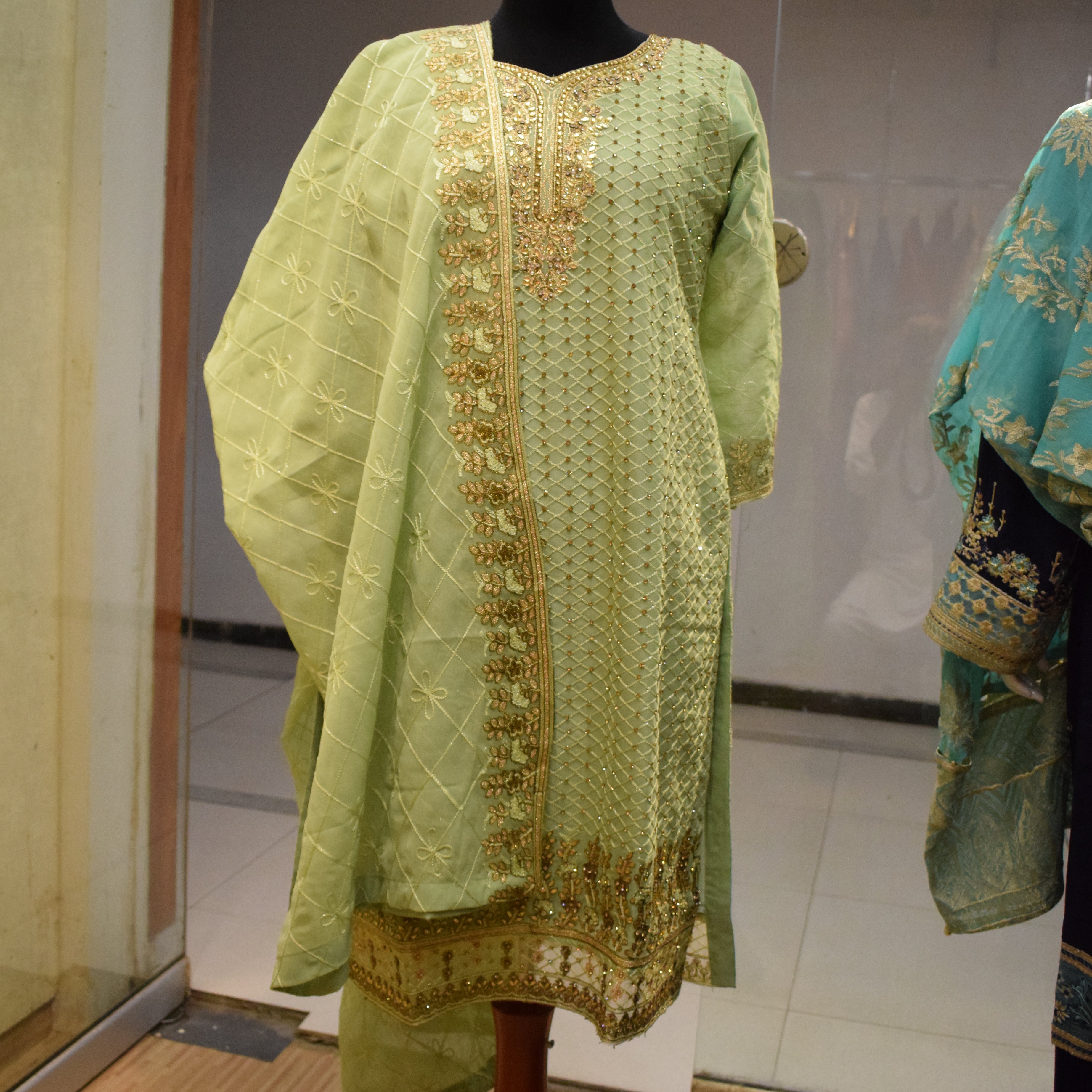 Exquisite Fancy Light Green Embow Casual Wear - Ready to Wear