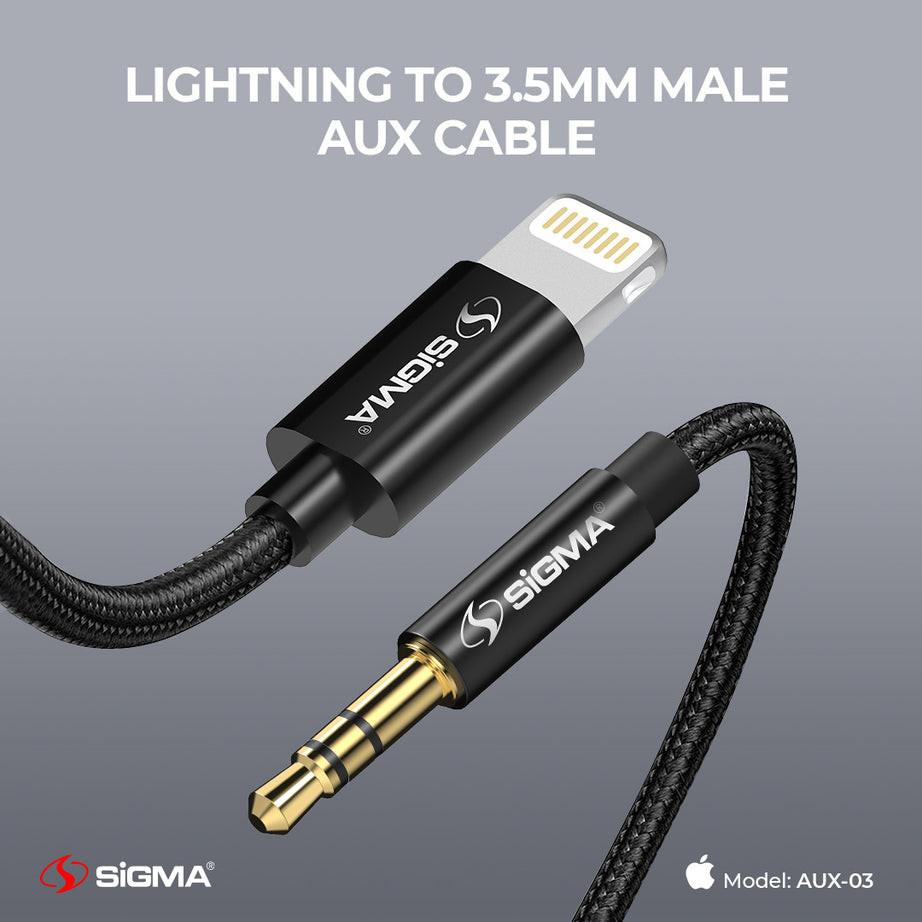 Sigma Lightning to 3.5mm audio cables AUX-03