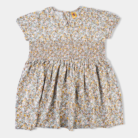 , Printed marina frock, girls marina frock