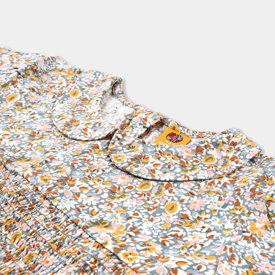 , Printed marina frock, girls marina frock