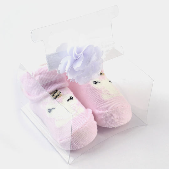 , Pack of 3 Gift Set: Baby Girl Socks & Headband, Bachaa Party