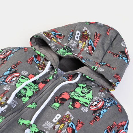 , Fleece hooded jacket, boys grey jacket