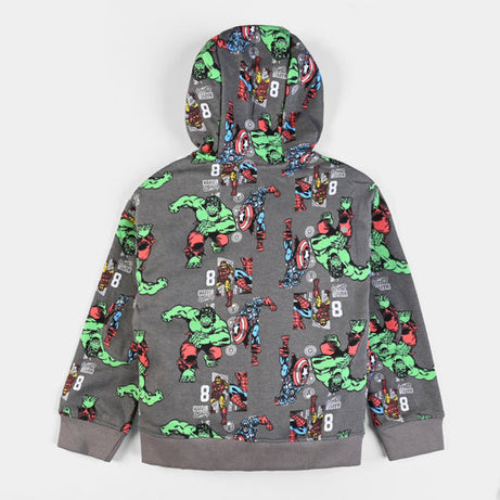 , Fleece hooded jacket, boys grey jacket