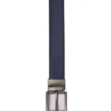 , Equator Stores leather belt, navy and brown