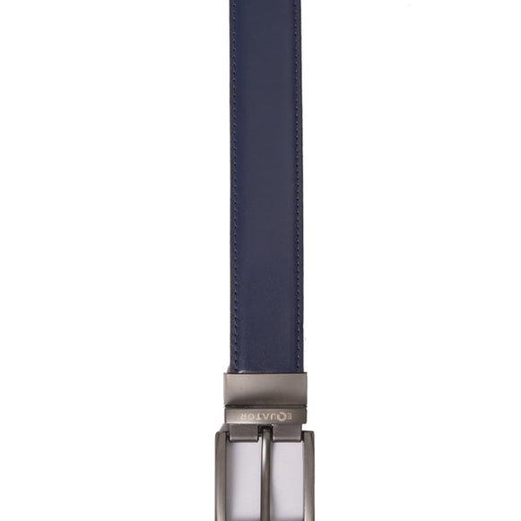 , Equator Stores leather belt, navy and brown