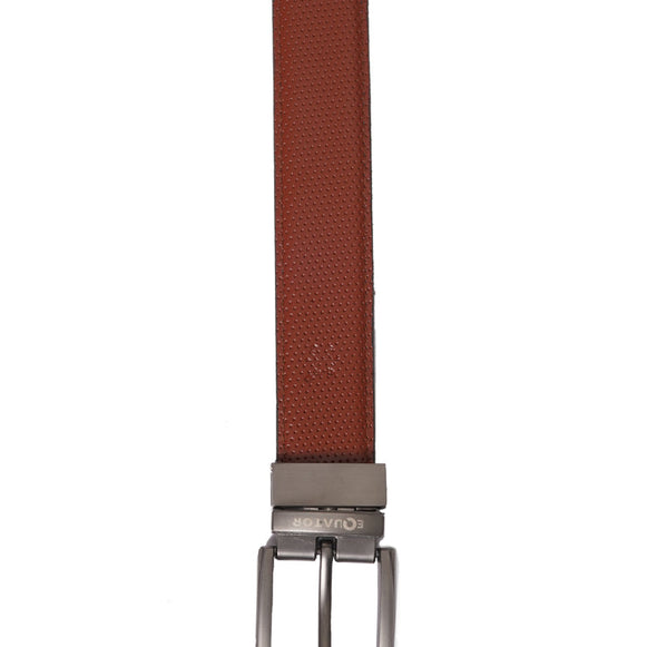 , Equator Stores leather belt, navy and brown