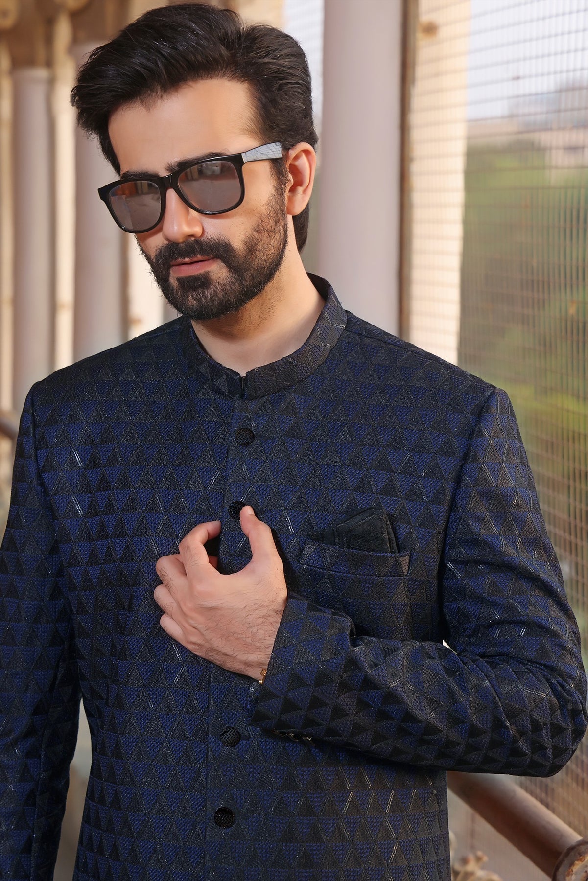 blue sherwani, dulhe ki sherwani, Embroidered Sherwani