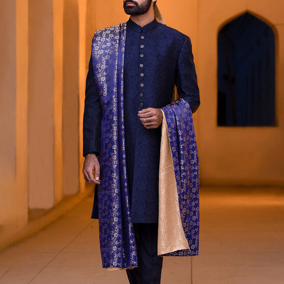 black sherwani, black sherwani for men, Sherwani