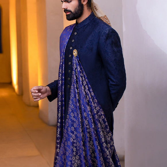 black sherwani, black sherwani for men, Sherwani