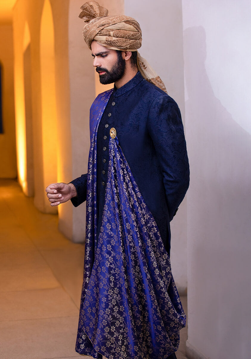 black sherwani, black sherwani for men, Sherwani