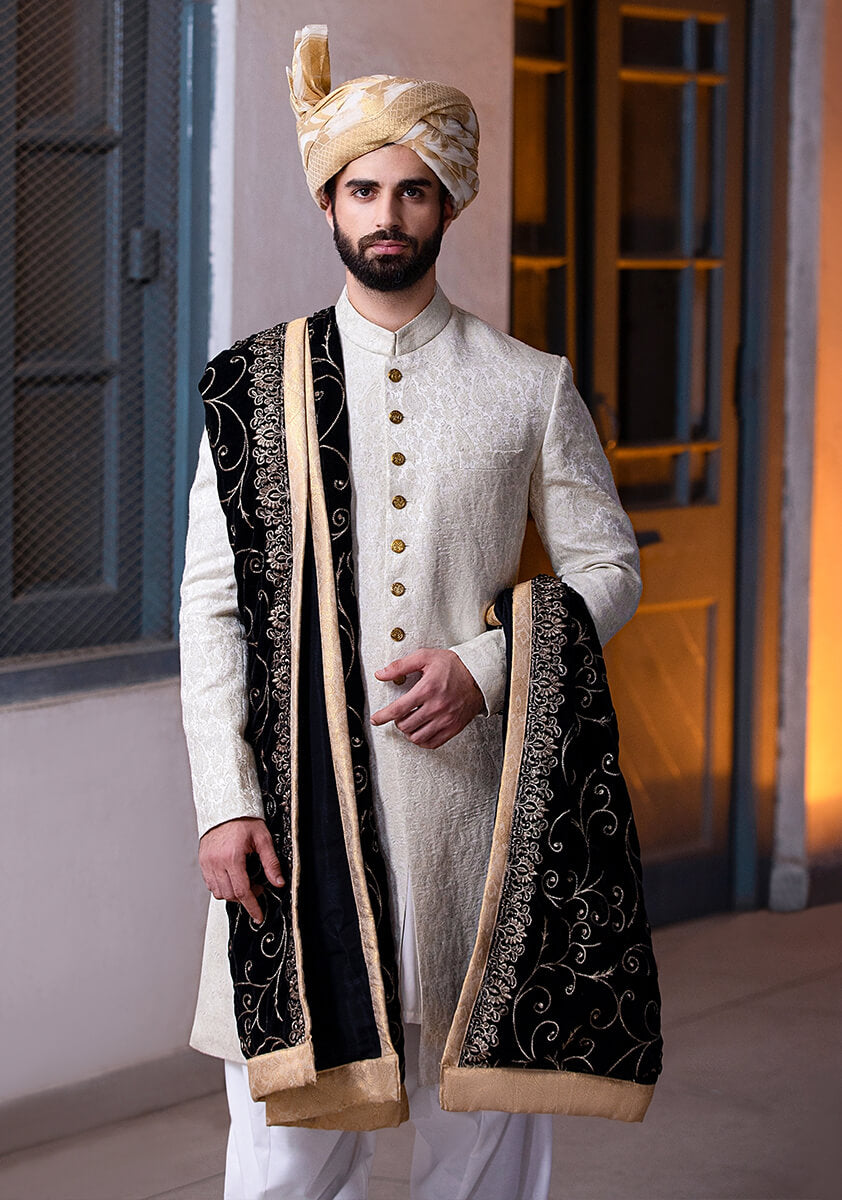 Regal Charm Men s Groom Sherwani for Wedding Celebrations Jabeen s Shop