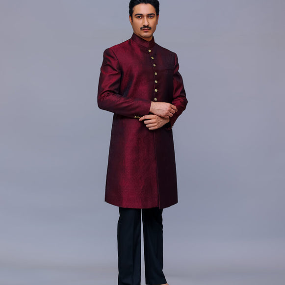 black sherwani for groom, maroon sherwani, off white sherwani