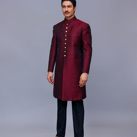 black sherwani for groom, maroon sherwani, off white sherwani