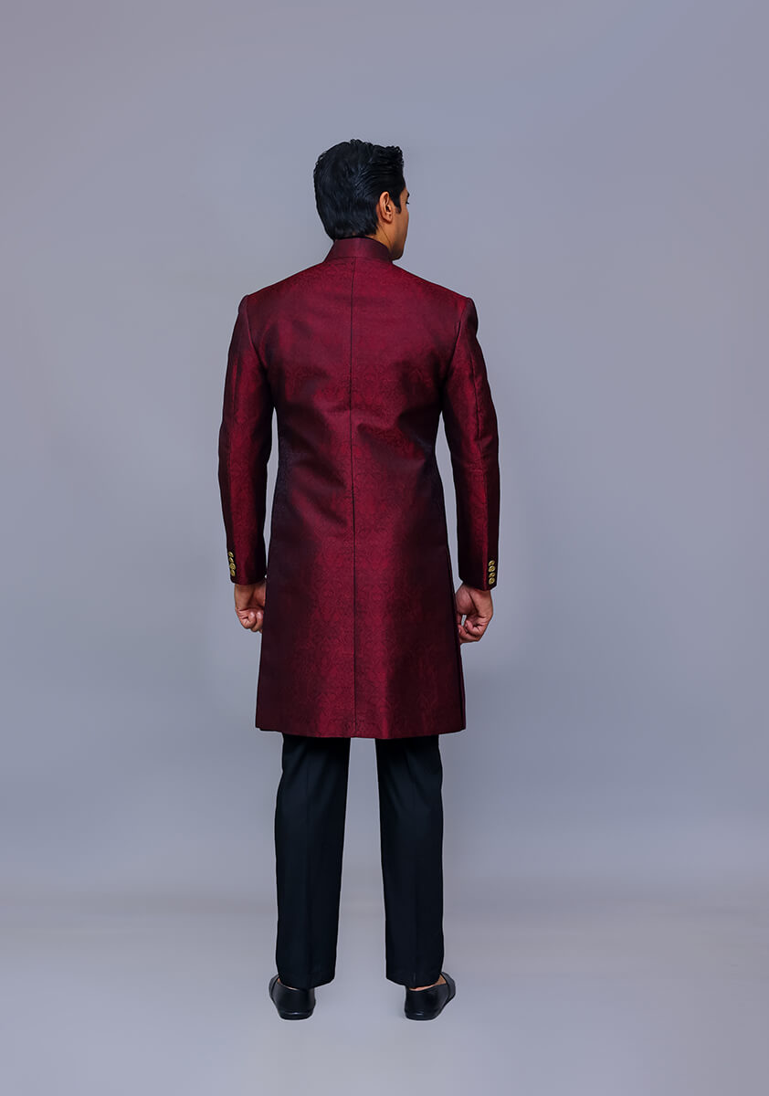 black sherwani for groom, maroon sherwani, off white sherwani